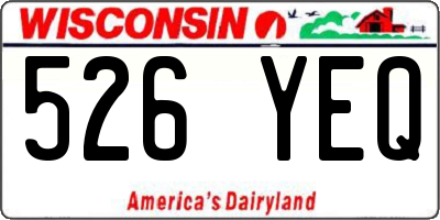 WI license plate 526YEQ