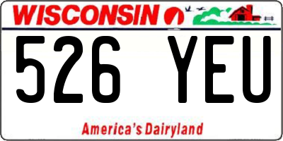 WI license plate 526YEU