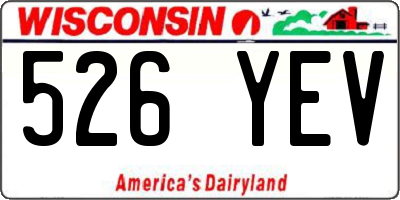 WI license plate 526YEV