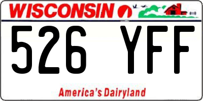 WI license plate 526YFF