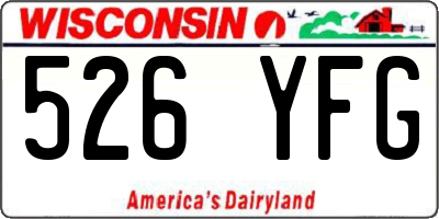 WI license plate 526YFG