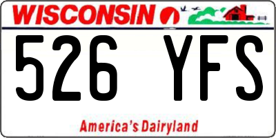 WI license plate 526YFS