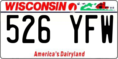 WI license plate 526YFW