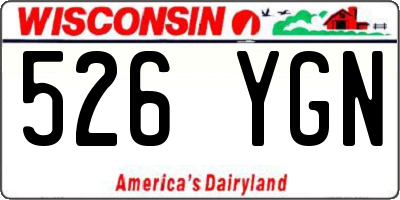 WI license plate 526YGN