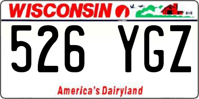 WI license plate 526YGZ