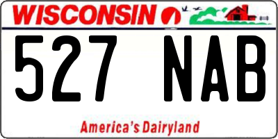 WI license plate 527NAB