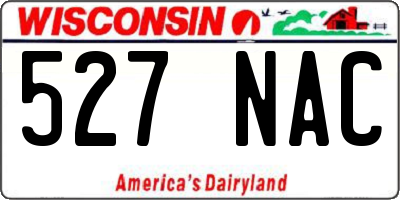 WI license plate 527NAC
