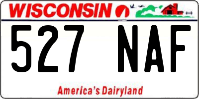 WI license plate 527NAF