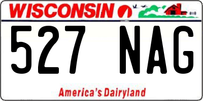 WI license plate 527NAG