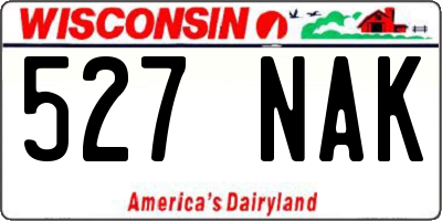 WI license plate 527NAK