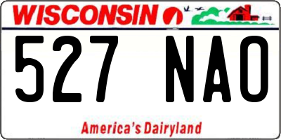 WI license plate 527NAO