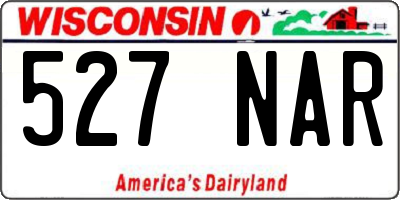 WI license plate 527NAR