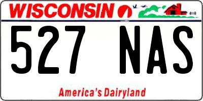 WI license plate 527NAS