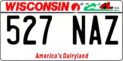 WI license plate 527NAZ