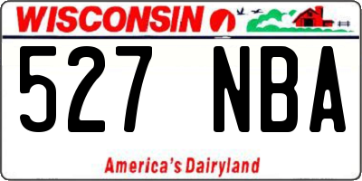 WI license plate 527NBA
