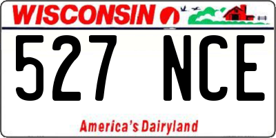 WI license plate 527NCE