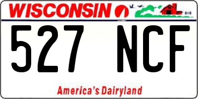 WI license plate 527NCF