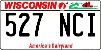 WI license plate 527NCI
