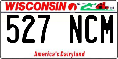 WI license plate 527NCM
