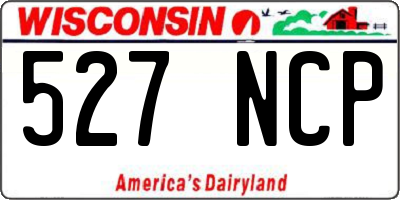 WI license plate 527NCP