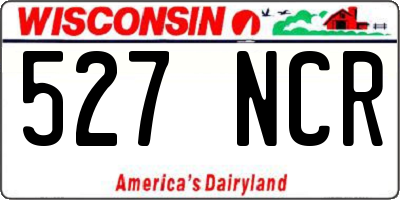WI license plate 527NCR