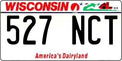 WI license plate 527NCT