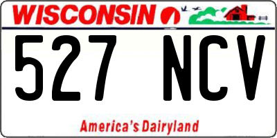 WI license plate 527NCV