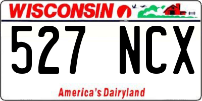 WI license plate 527NCX