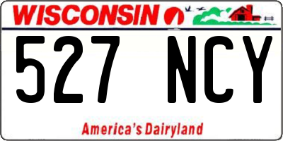 WI license plate 527NCY