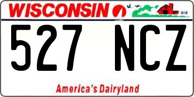 WI license plate 527NCZ