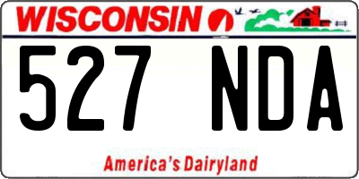 WI license plate 527NDA