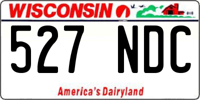 WI license plate 527NDC