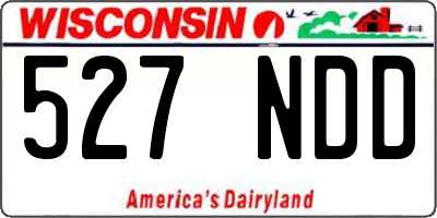 WI license plate 527NDD