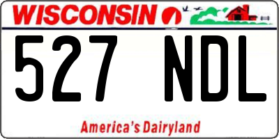 WI license plate 527NDL