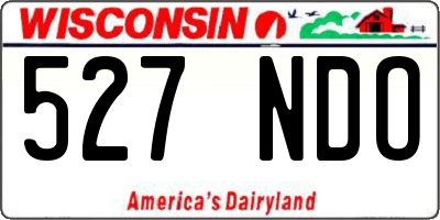 WI license plate 527NDO