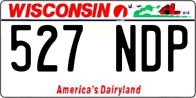 WI license plate 527NDP