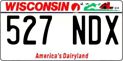WI license plate 527NDX