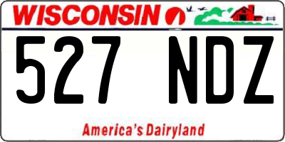 WI license plate 527NDZ