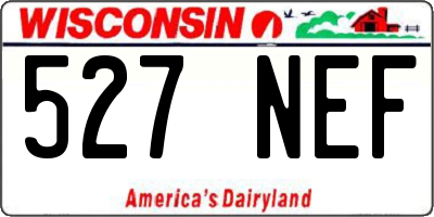 WI license plate 527NEF