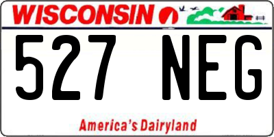 WI license plate 527NEG