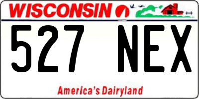 WI license plate 527NEX