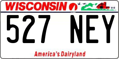 WI license plate 527NEY