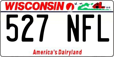 WI license plate 527NFL