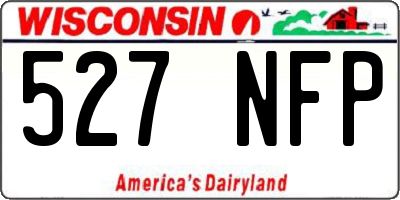 WI license plate 527NFP