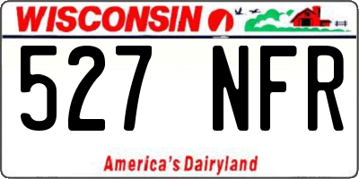 WI license plate 527NFR