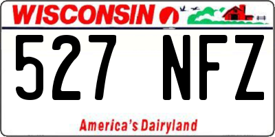 WI license plate 527NFZ