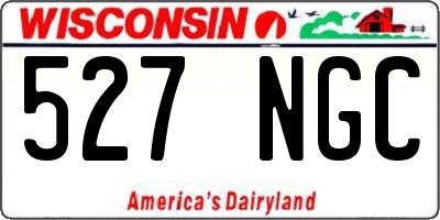 WI license plate 527NGC