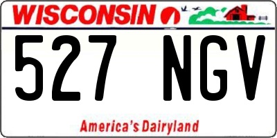 WI license plate 527NGV
