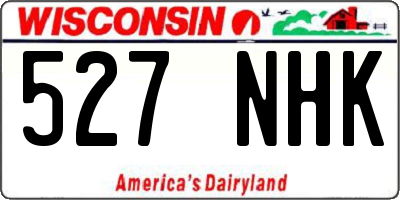 WI license plate 527NHK