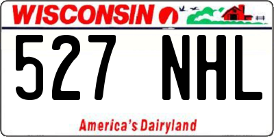 WI license plate 527NHL
